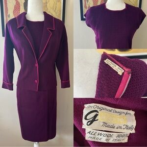 Vintage 3 Pc Italian Galerie Wool Outfit
